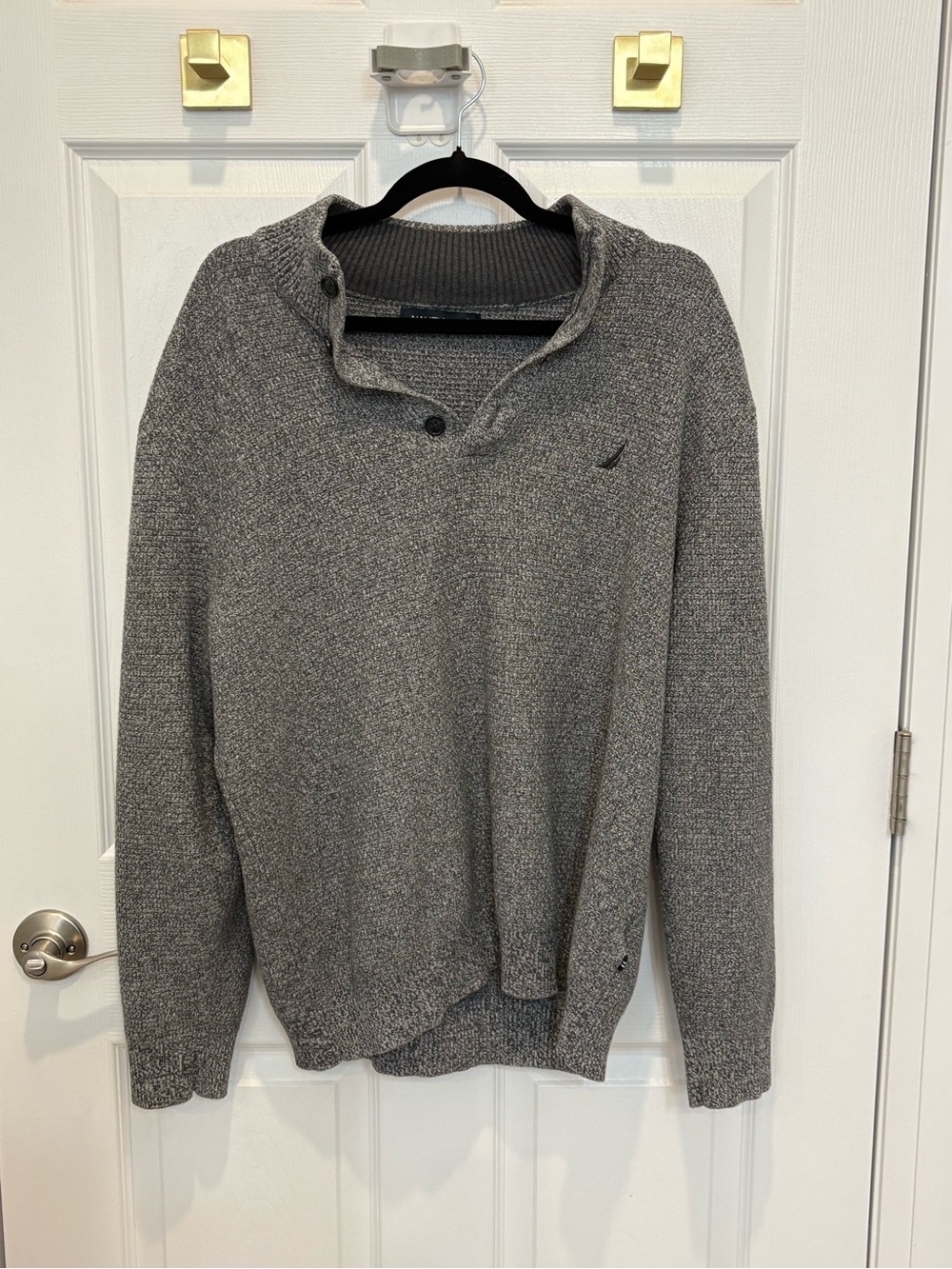 Nautica Men's Gray Shawl-Collar Knit Sweater #1459